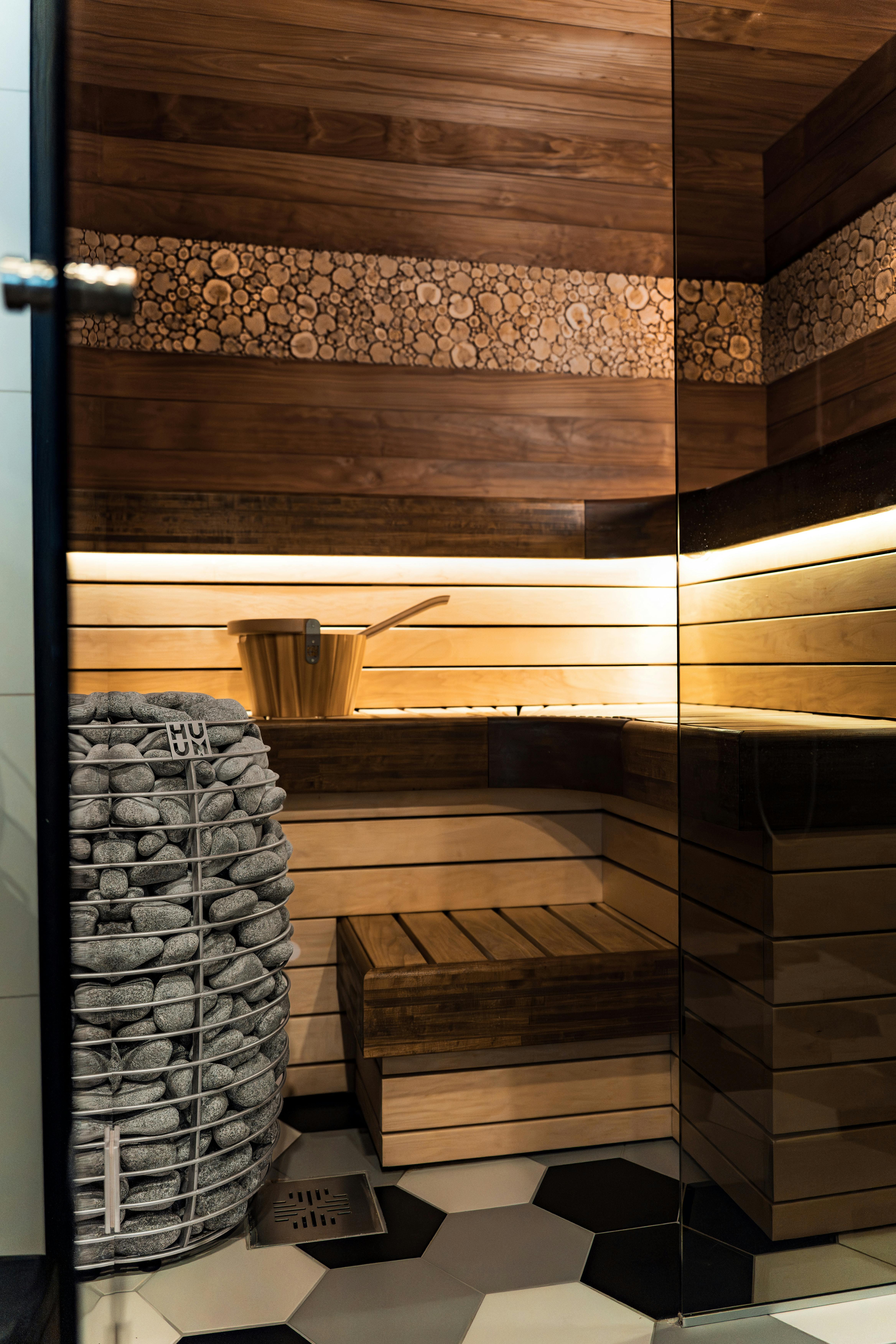 Home wellness sauna setup